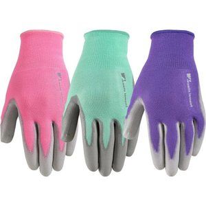 3 Pair Pack Women’s Gardening Gloves | Coated Grip | Pink, Green, Purple